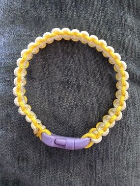 NWT Handmade Paracord Bracelet in Yellow, White, & Purple.